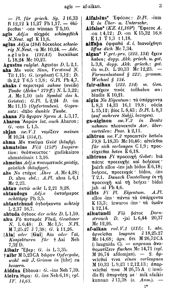 Wilhelm Streitberg 1910: Gotisch-Griechisch-Deutsches Wrterbuch p. 3.