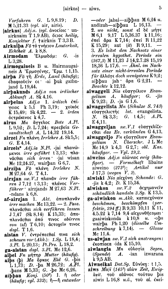 Wilhelm Streitberg 1910: Gotisch-Griechisch-Deutsches Wrterbuch p. 5.