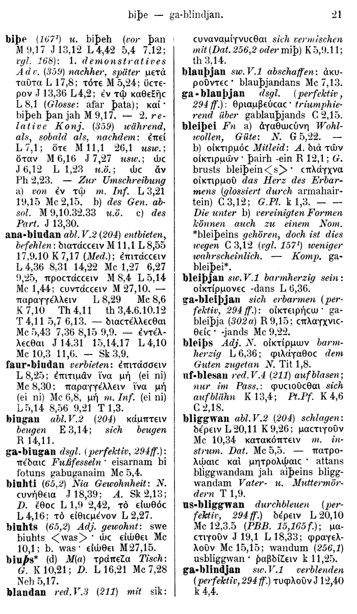 Wilhelm Streitberg 1910: Gotisch-Griechisch-Deutsches Wrterbuch p. 21.