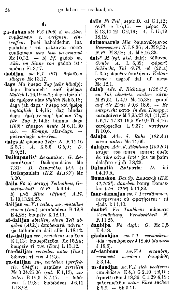 Wilhelm Streitberg 1910: Gotisch-Griechisch-Deutsches Wrterbuch p. 24.