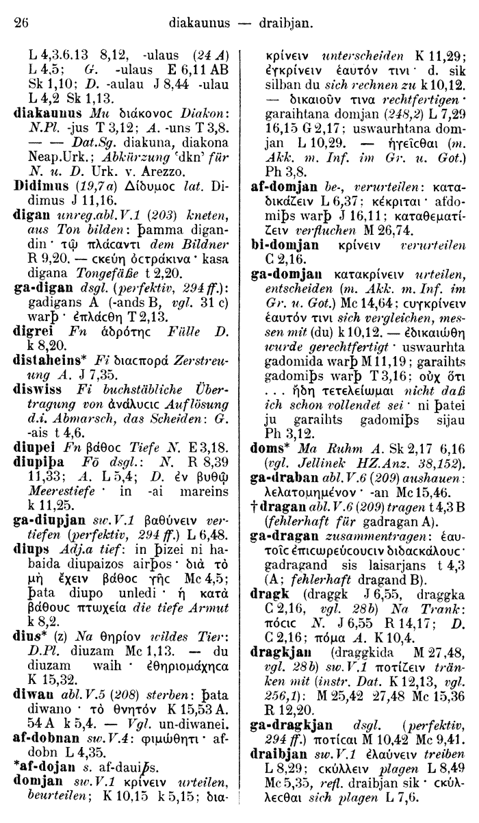 Wilhelm Streitberg 1910: Gotisch-Griechisch-Deutsches Wrterbuch p. 26.