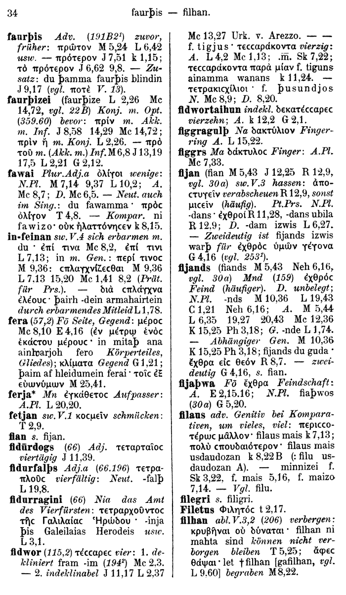 Wilhelm Streitberg 1910: Gotisch-Griechisch-Deutsches Wrterbuch p. 34.