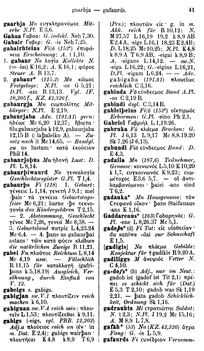 Wilhelm Streitberg 1910: Gotisch-Griechisch-Deutsches Wrterbuch p. 41.