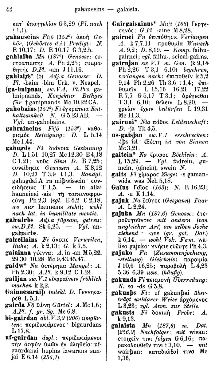 Wilhelm Streitberg 1910: Gotisch-Griechisch-Deutsches Wrterbuch p. 44.