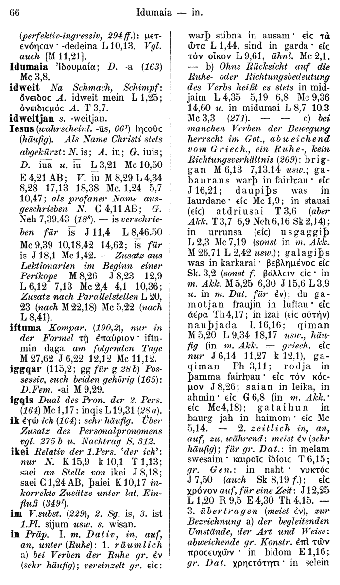 Wilhelm Streitberg 1910: Gotisch-Griechisch-Deutsches Wrterbuch p. 66.