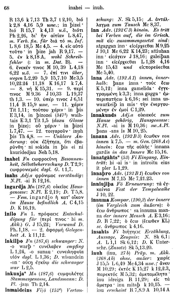 Wilhelm Streitberg 1910: Gotisch-Griechisch-Deutsches Wrterbuch p. 68.