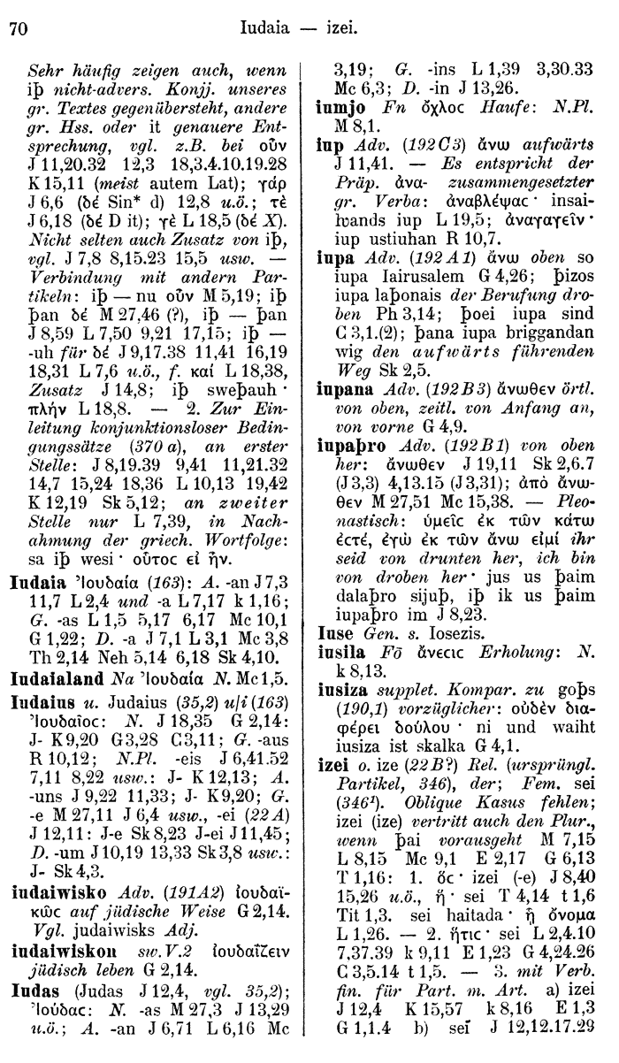 Wilhelm Streitberg 1910: Gotisch-Griechisch-Deutsches Wrterbuch p. 70.