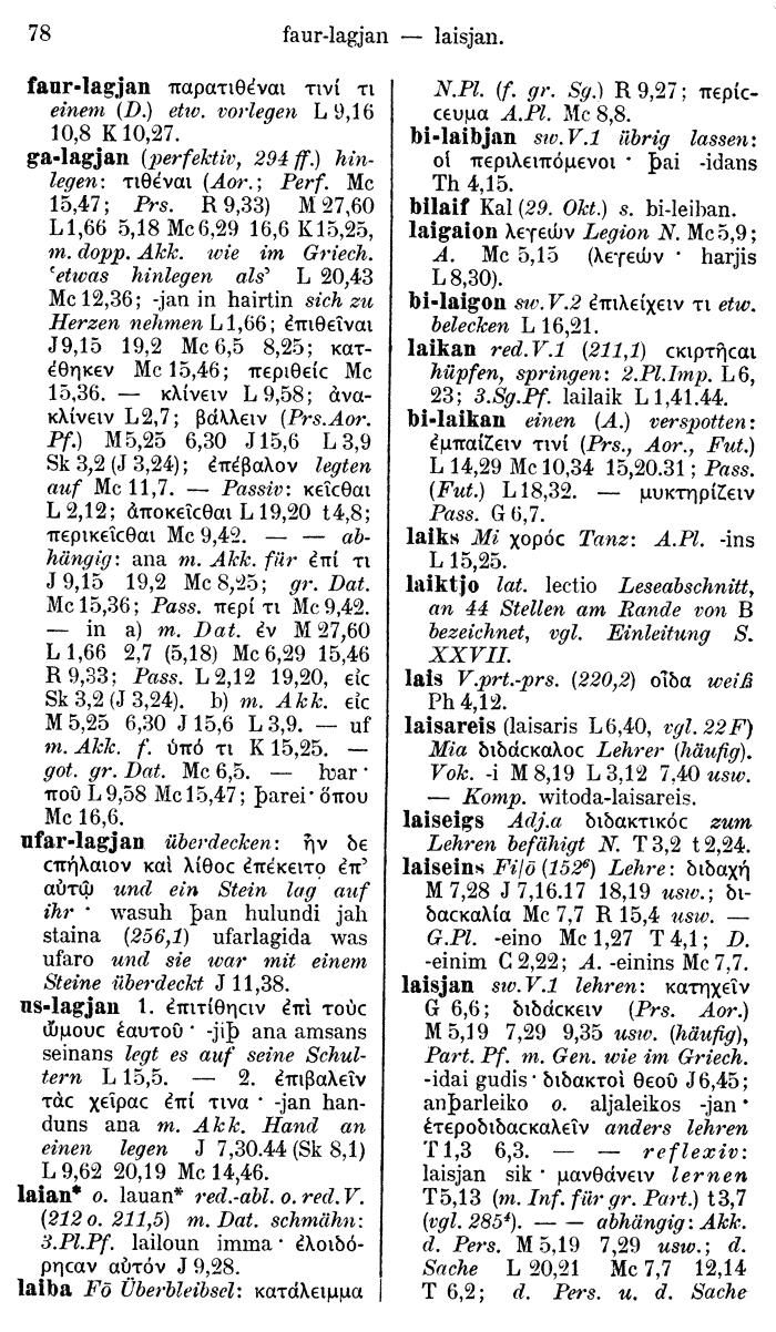 Wilhelm Streitberg 1910: Gotisch-Griechisch-Deutsches Wrterbuch p. 78.