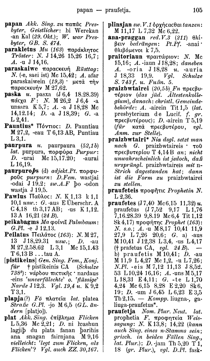 Wilhelm Streitberg 1910: Gotisch-Griechisch-Deutsches Wrterbuch p. 105.