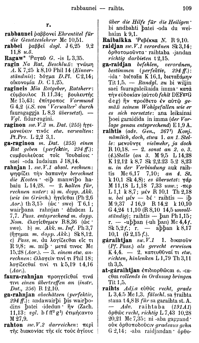 Wilhelm Streitberg 1910: Gotisch-Griechisch-Deutsches Wrterbuch p. 109.