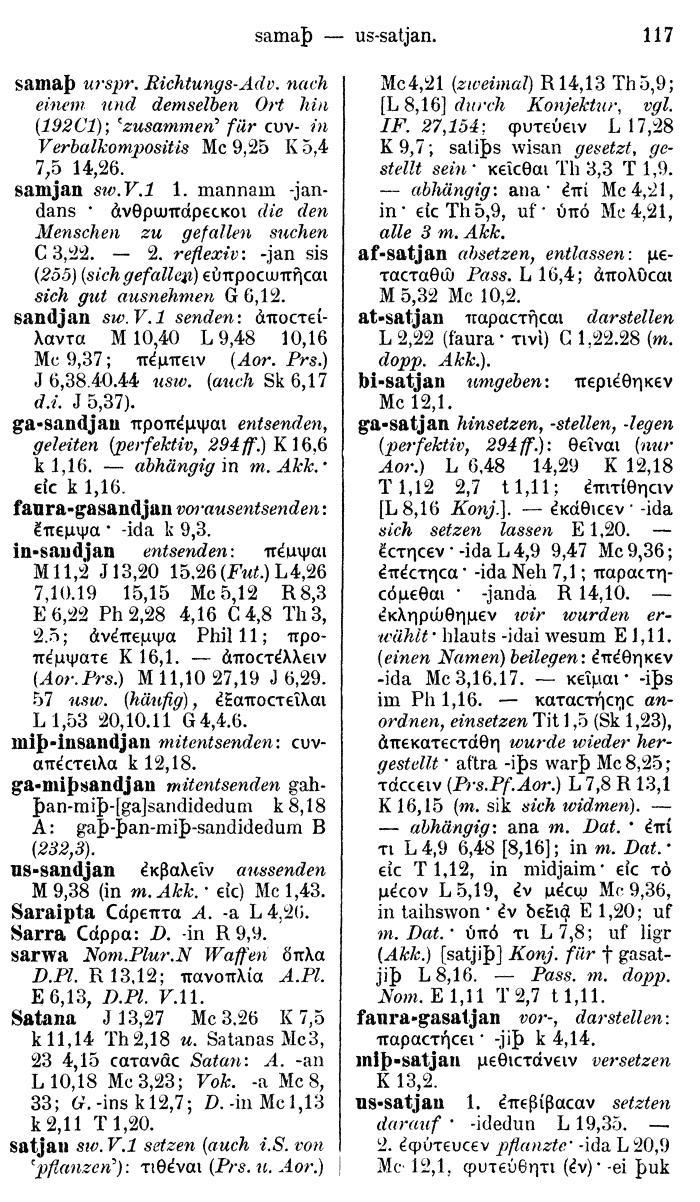 Wilhelm Streitberg 1910: Gotisch-Griechisch-Deutsches Wrterbuch p. 117.