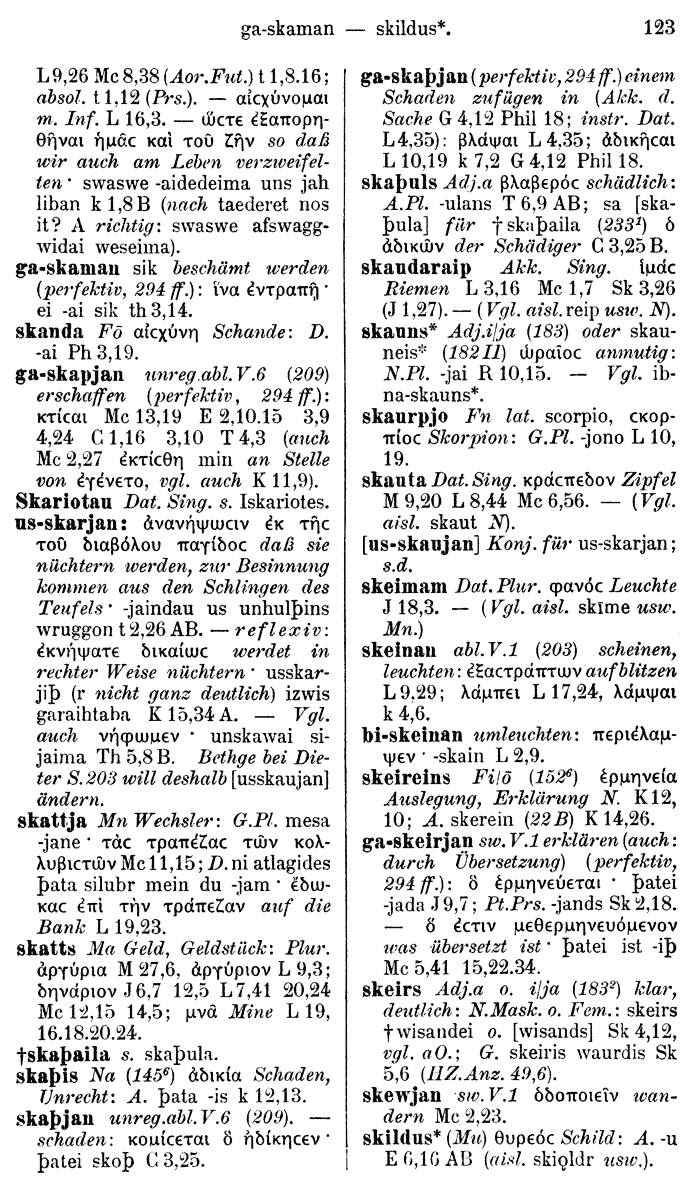 Wilhelm Streitberg 1910: Gotisch-Griechisch-Deutsches Wrterbuch p. 123.