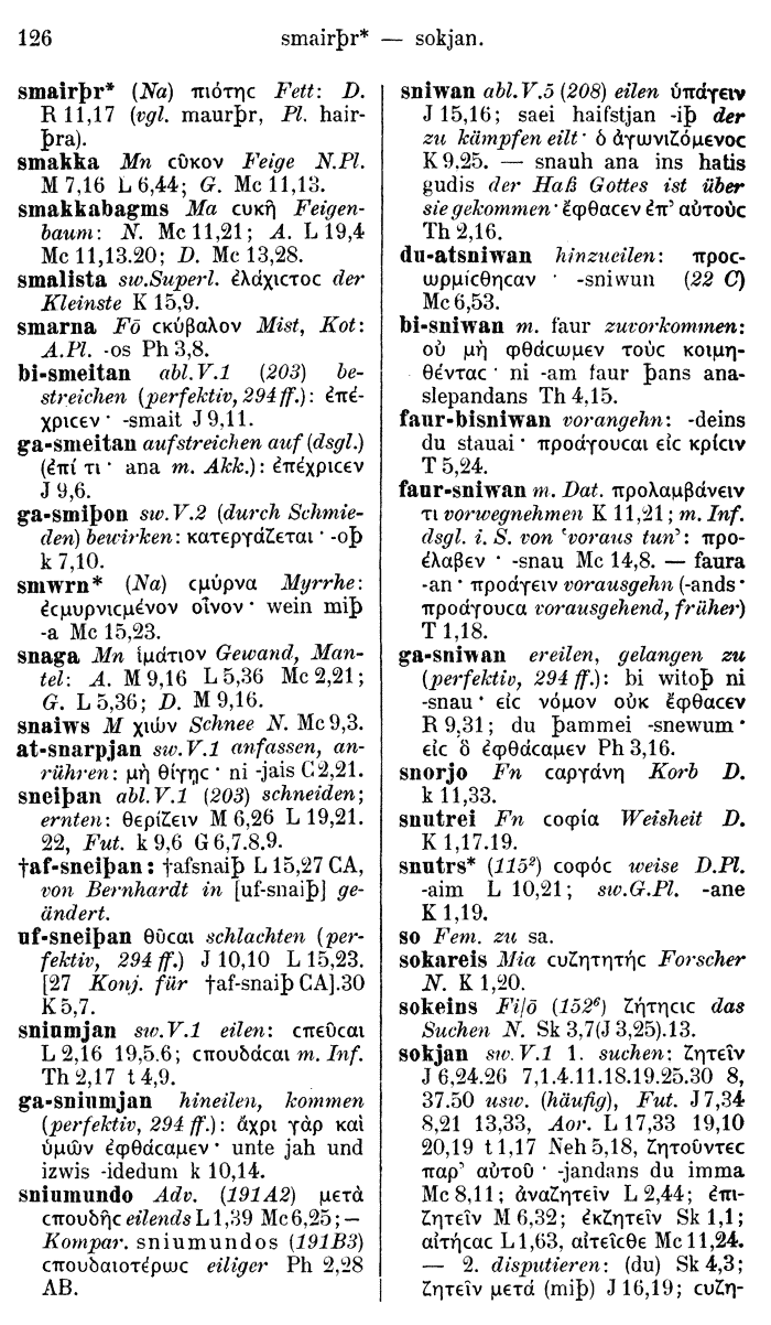 Wilhelm Streitberg 1910: Gotisch-Griechisch-Deutsches Wrterbuch p. 126.