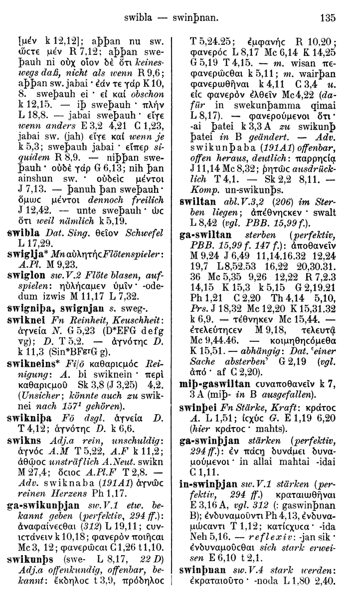 Wilhelm Streitberg 1910: Gotisch-Griechisch-Deutsches Wrterbuch p. 135.