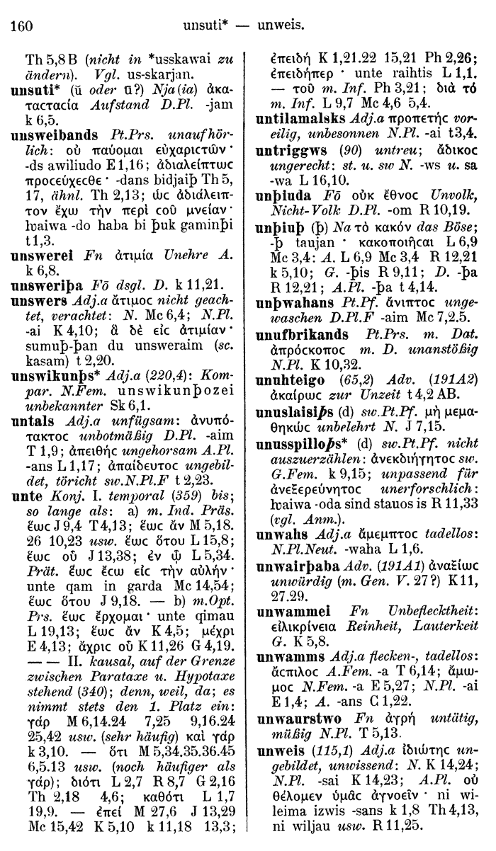 Wilhelm Streitberg 1910: Gotisch-Griechisch-Deutsches Wrterbuch p. 160.