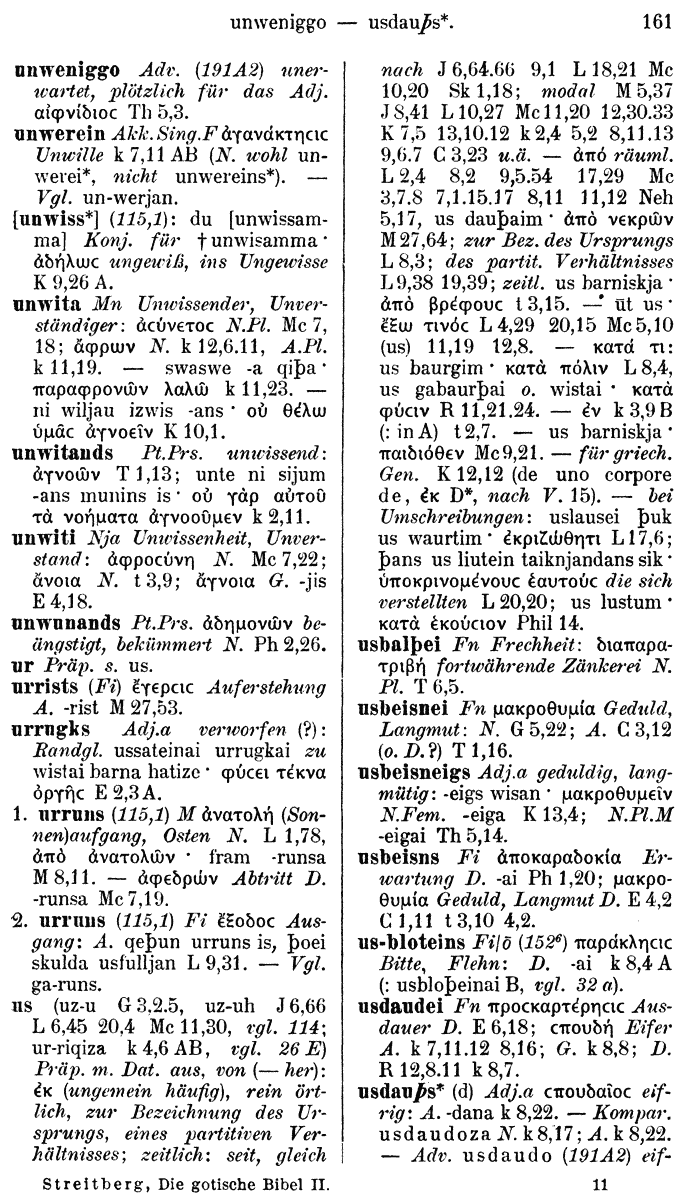 Wilhelm Streitberg 1910: Gotisch-Griechisch-Deutsches Wrterbuch p. 161.