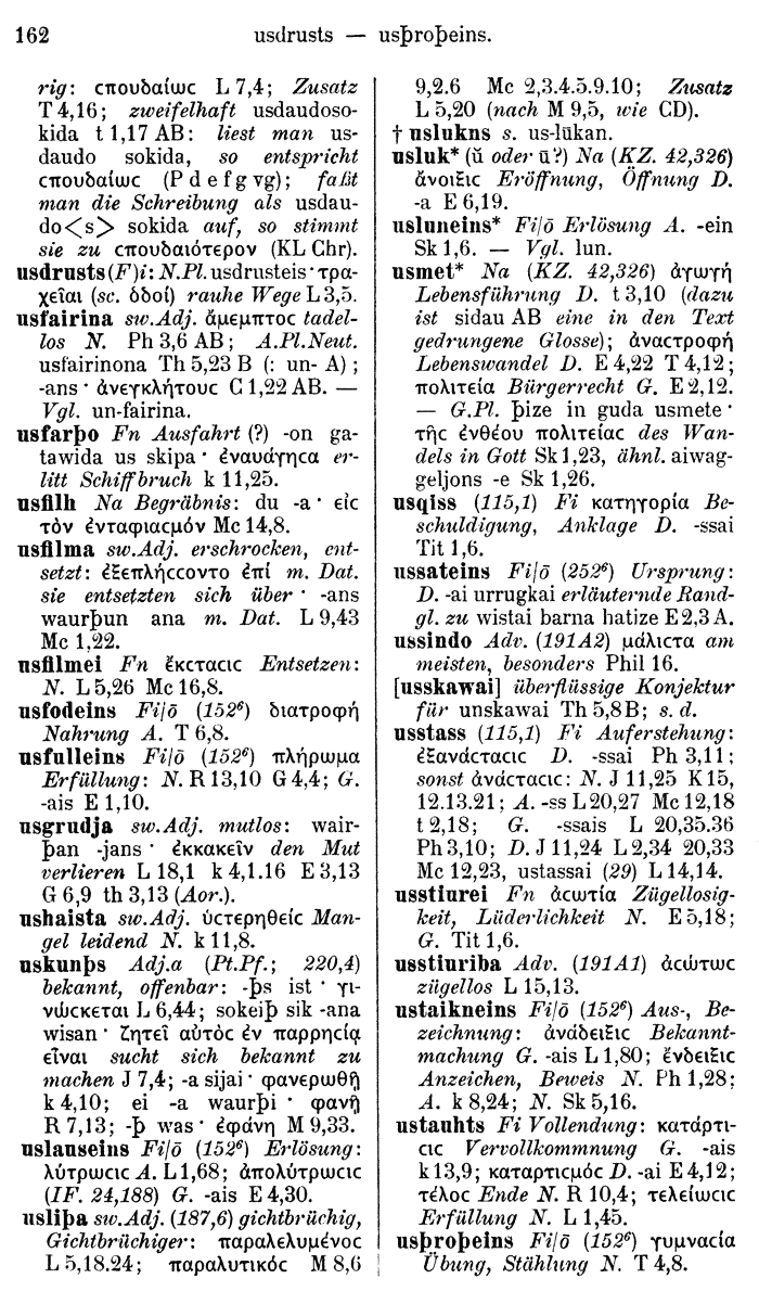 Wilhelm Streitberg 1910: Gotisch-Griechisch-Deutsches Wrterbuch p. 162.