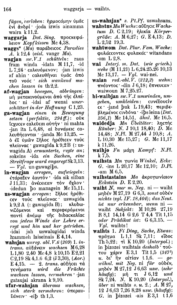 Wilhelm Streitberg 1910: Gotisch-Griechisch-Deutsches Wrterbuch p. 164.