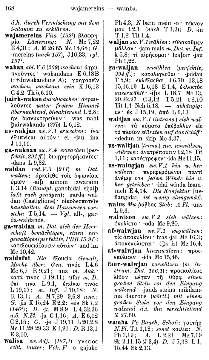 Wilhelm Streitberg 1910: Gotisch-Griechisch-Deutsches Wrterbuch p. 168.