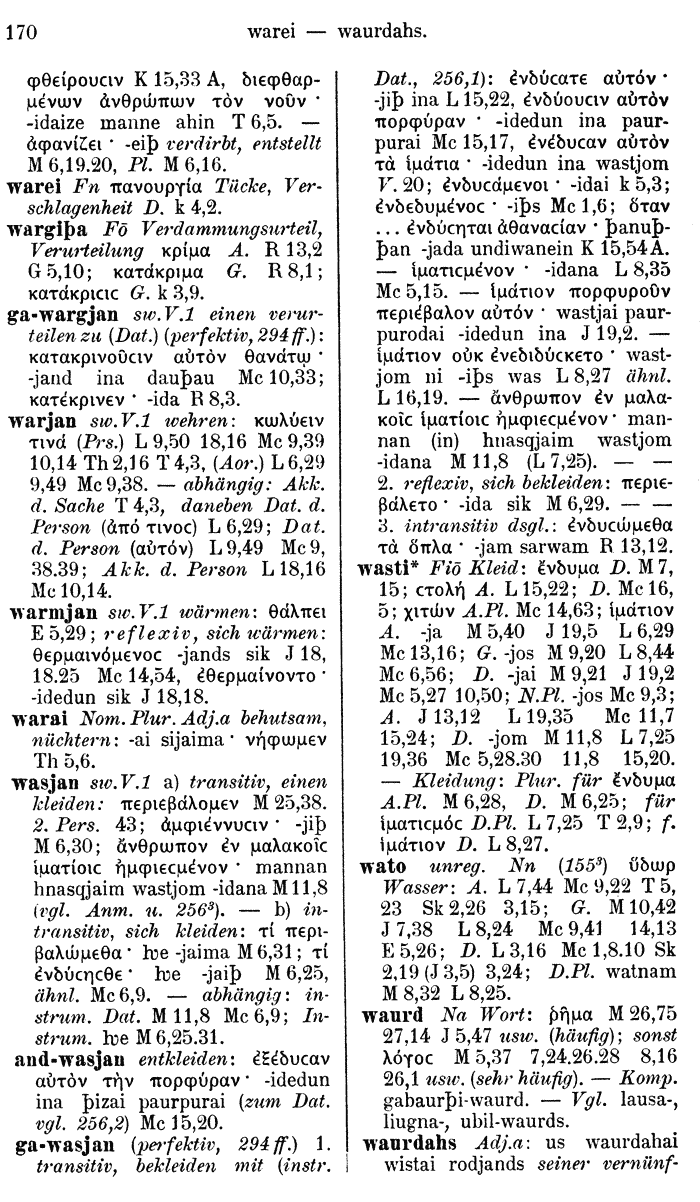 Wilhelm Streitberg 1910: Gotisch-Griechisch-Deutsches Wrterbuch p. 170.