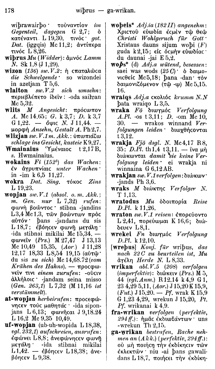 Wilhelm Streitberg 1910: Gotisch-Griechisch-Deutsches Wrterbuch p. 178.