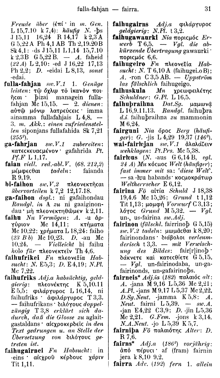 Wilhelm Streitberg 1910: Gotisch-Griechisch-Deutsches Wrterbuch p. 31.