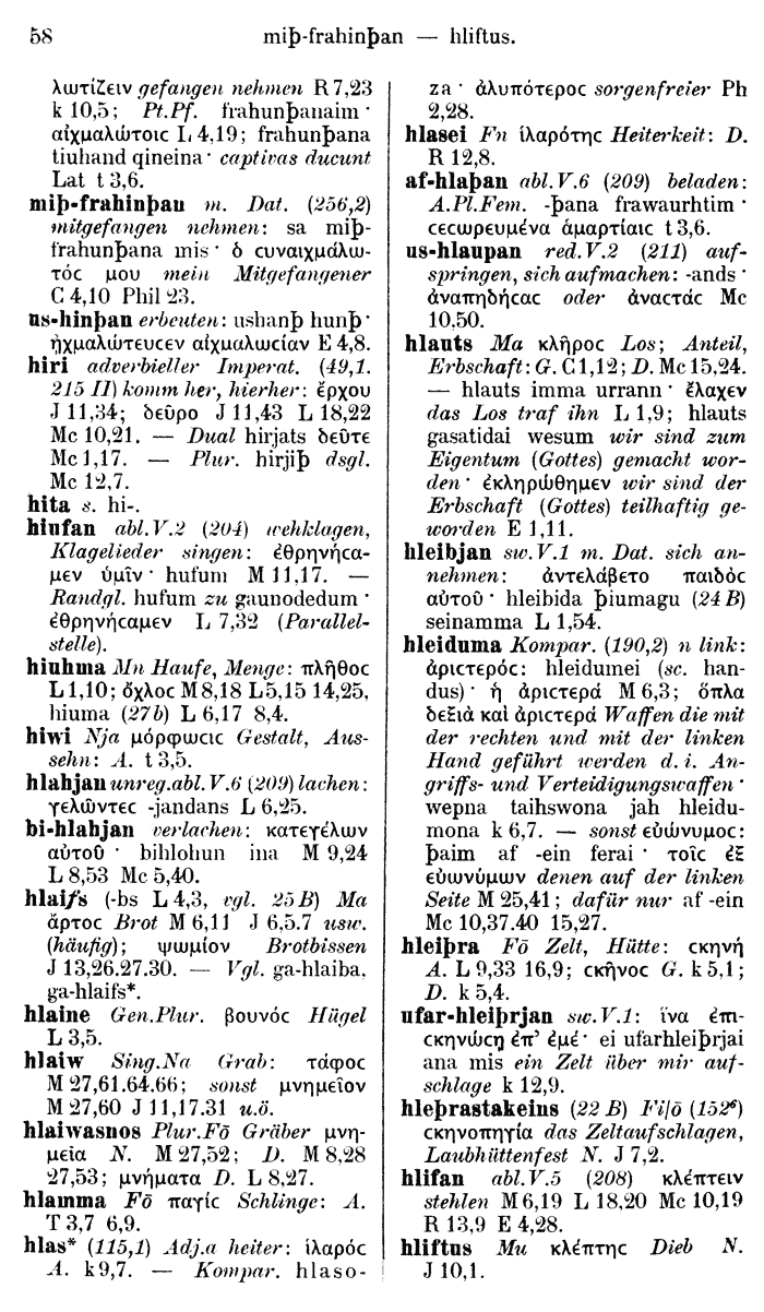 Wilhelm Streitberg 1910: Gotisch-Griechisch-Deutsches Wrterbuch p. 58.