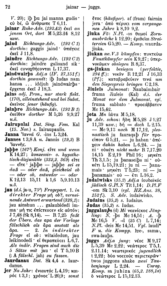 Wilhelm Streitberg 1910: Gotisch-Griechisch-Deutsches Wrterbuch p. 72.