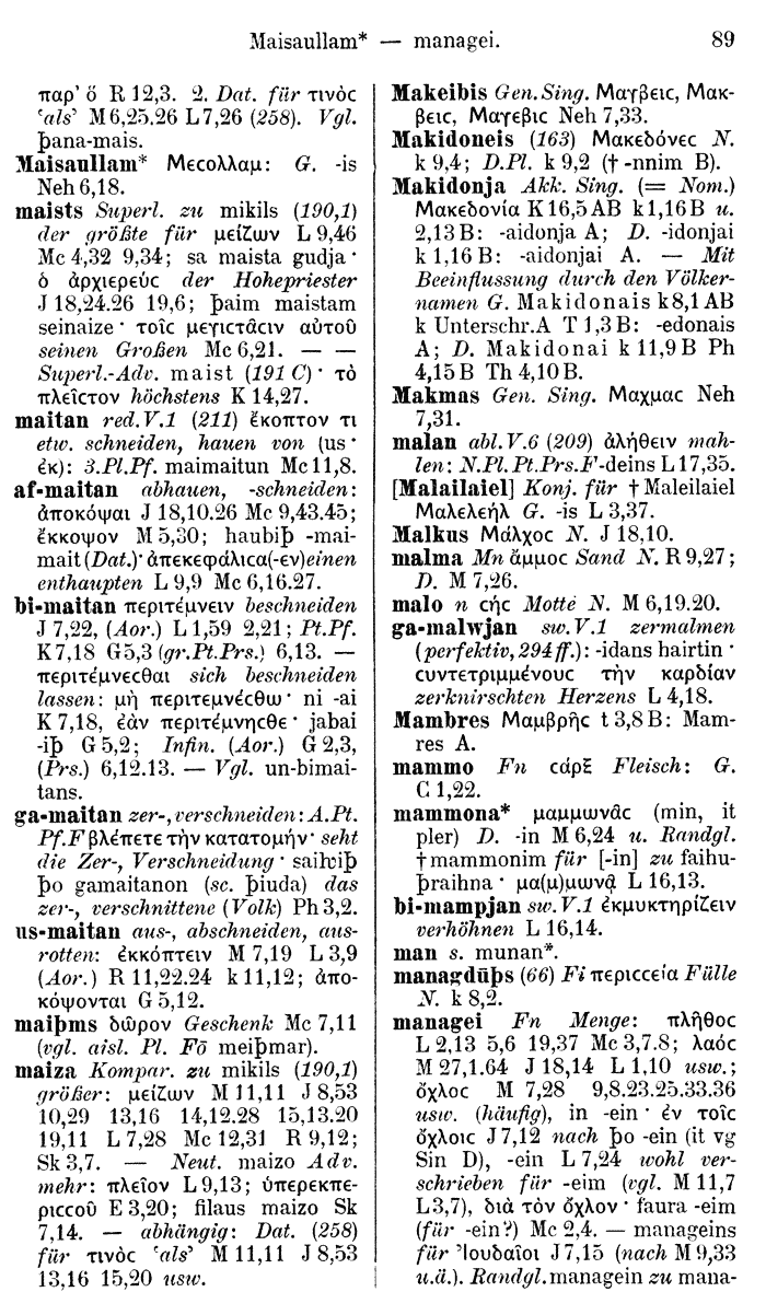 Wilhelm Streitberg 1910: Gotisch-Griechisch-Deutsches Wrterbuch p. 89.