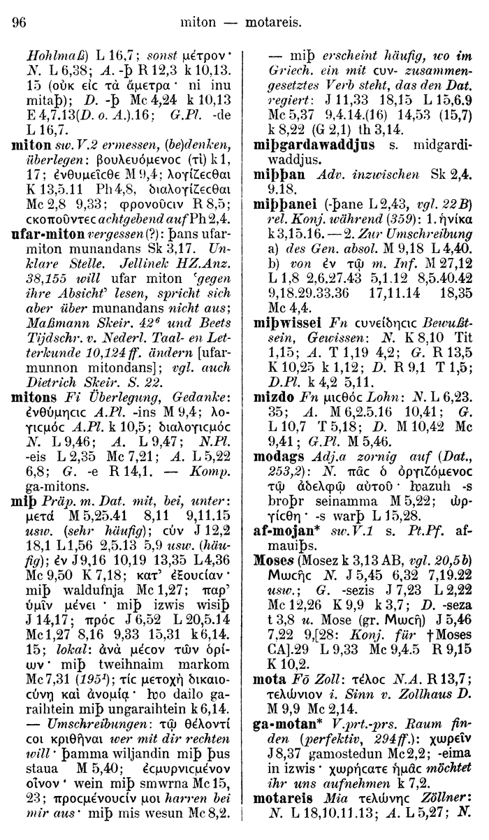 Wilhelm Streitberg 1910: Gotisch-Griechisch-Deutsches Wrterbuch p. 96.