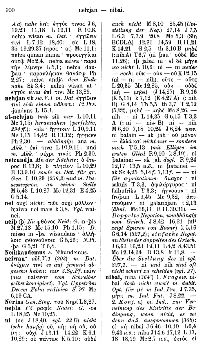 Wilhelm Streitberg 1910: Gotisch-Griechisch-Deutsches Wrterbuch p. 100.