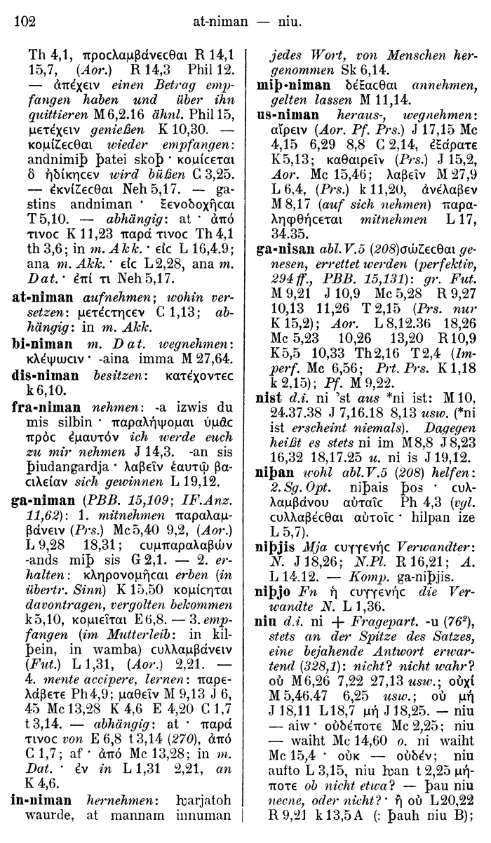 Wilhelm Streitberg 1910: Gotisch-Griechisch-Deutsches Wrterbuch p. 102.