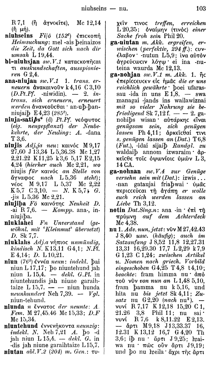 Wilhelm Streitberg 1910: Gotisch-Griechisch-Deutsches Wrterbuch p. 103.